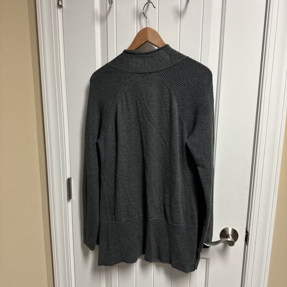 NEW Eileen Fisher Ultra Fine Merino Straight Long Cardigan Black size L $318 - Picture 3 of 4